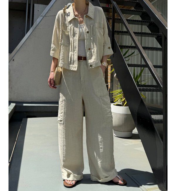 Lbc with Life「リネン／デニム ワークシャツジャケット」|ブルゾン・スタジャン|