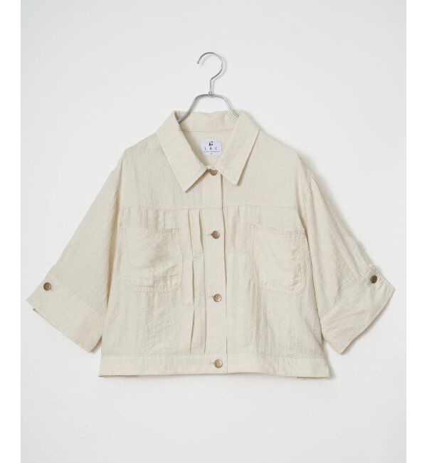 Lbc with Life「リネン／デニム ワークシャツジャケット」|ブルゾン・スタジャン|