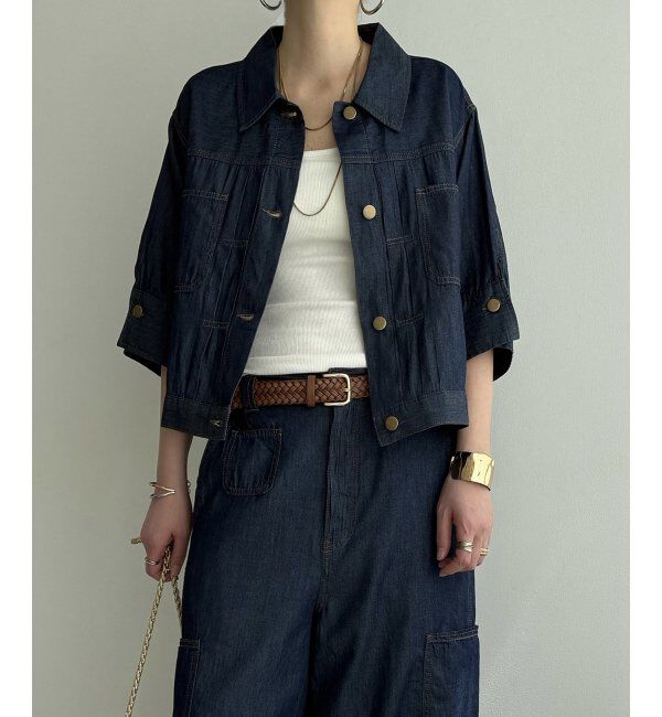 Lbc with Life「リネン／デニム ワークシャツジャケット」|ブルゾン・スタジャン|