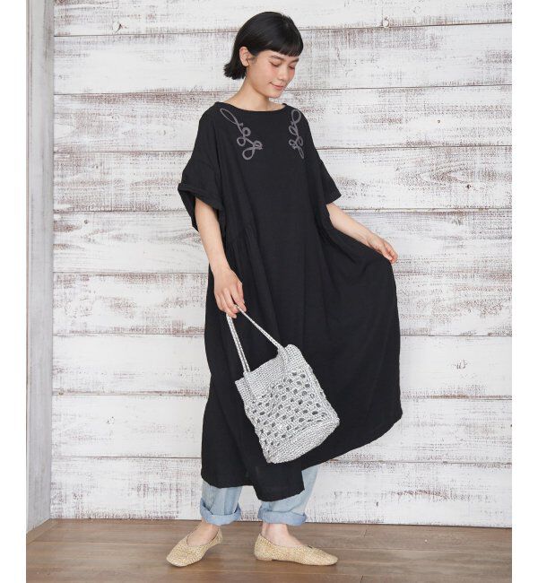Lbc with Life「コード刺繍ロングワンピース」|ワンピース|