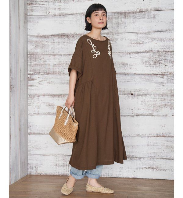 Lbc with Life「コード刺繍ロングワンピース」|ワンピース|