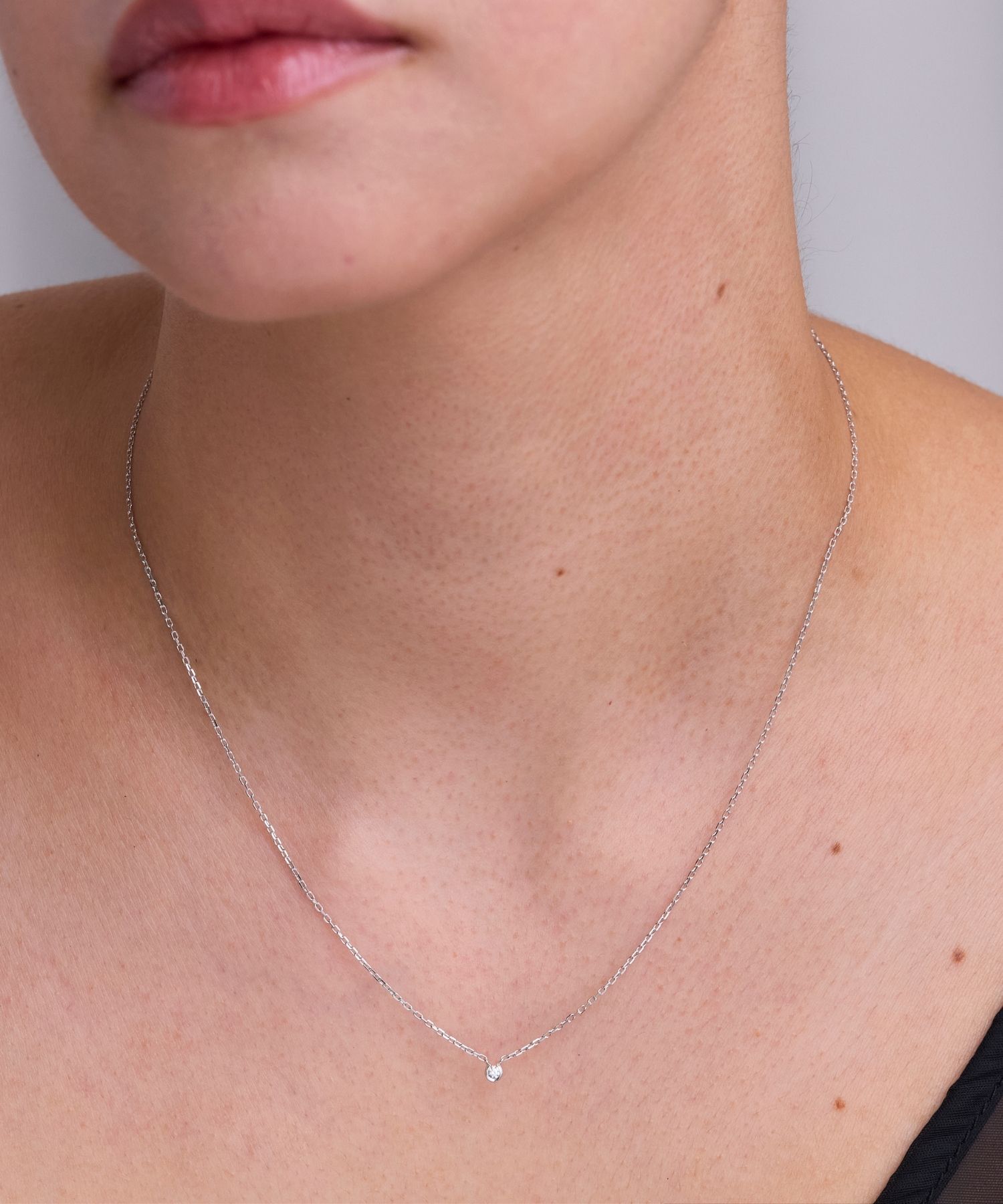 JUPITER「【SV】バテイダイヤモンドネックレス<全長約40+6cm>/金属アレルギー対応」|ネックレス|