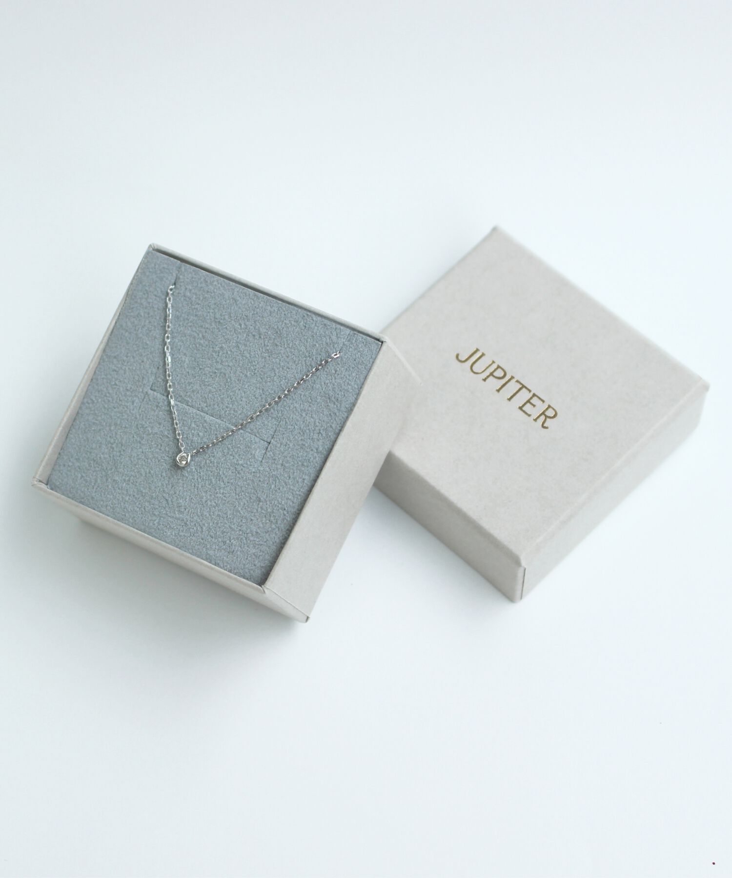 JUPITER「【SV】バテイダイヤモンドネックレス<全長約40+6cm>/金属アレルギー対応」|ネックレス|
