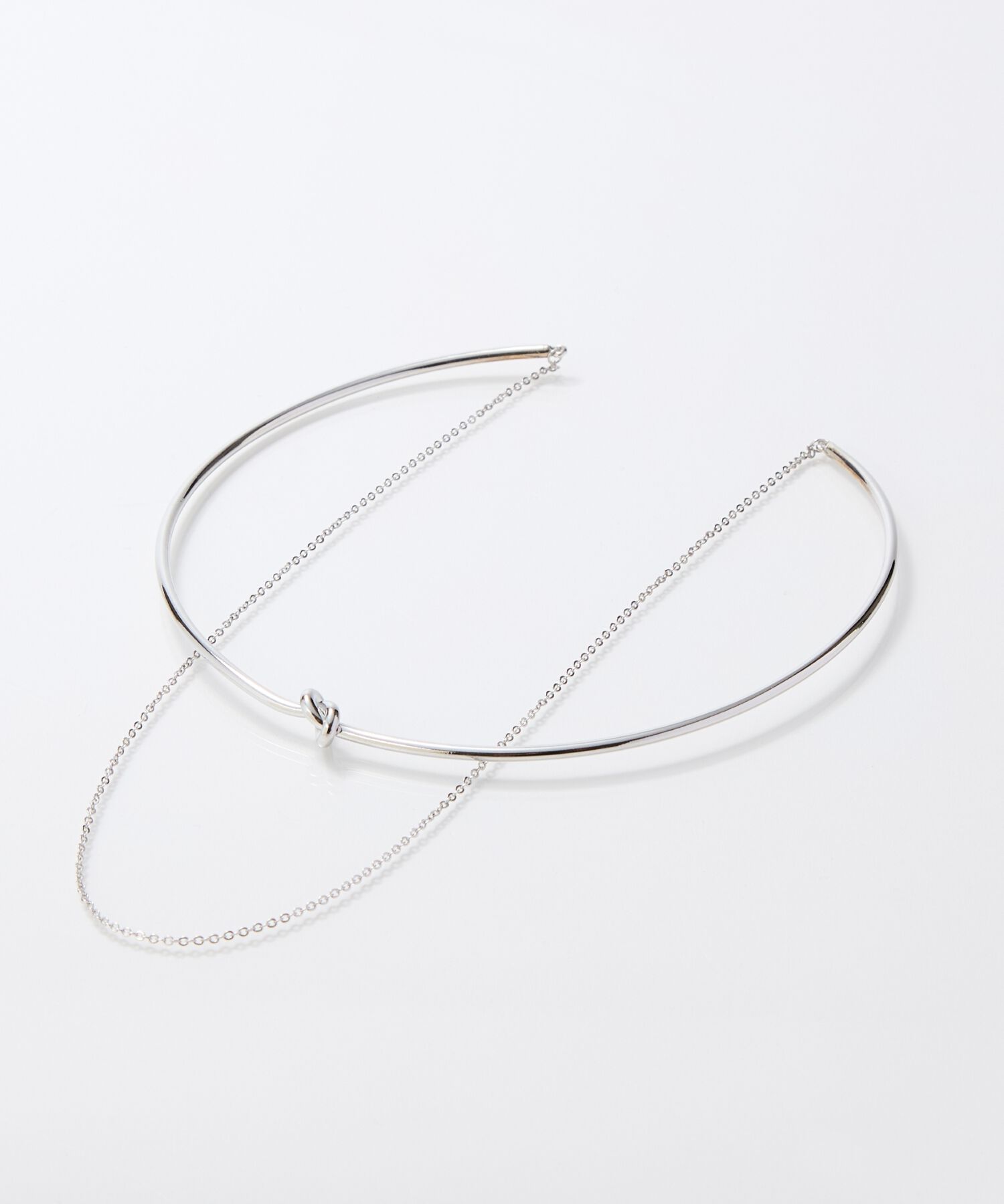 Phoebe「ノットラインレイヤードチョーカー　シルバー/ネックレス/ネックカフ/36cm」|ネックレス|