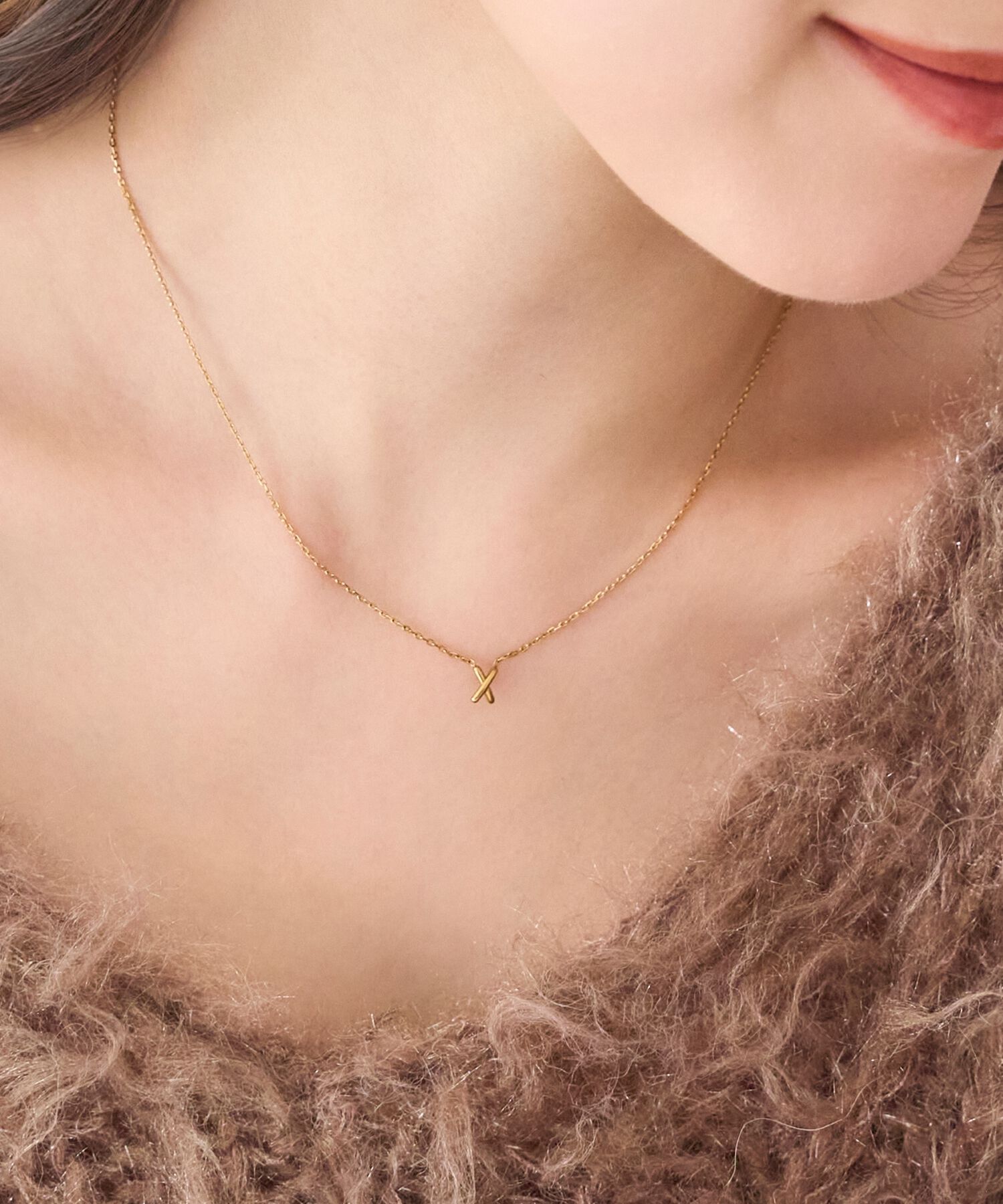 Phoebe「【数量限定】クロスネックレス&ビジューフープピアスセット/BOX&ショッパー付き」|ネックレス|