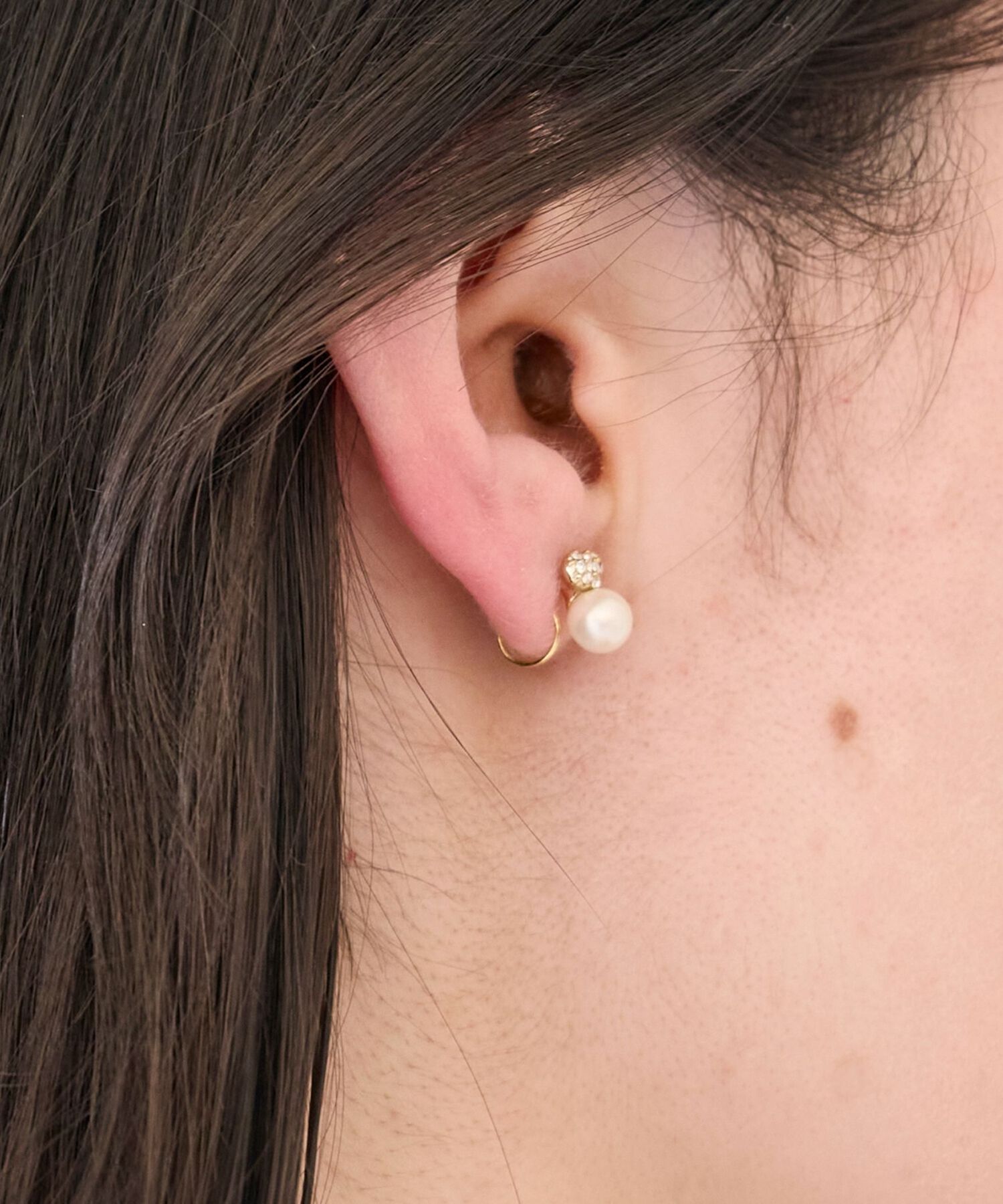 Phoebe「【痛くないシリーズ/金属アレルギー対応】タイニーラブパールライトフィットイヤリング　ぷっくりハート」|イヤリング|