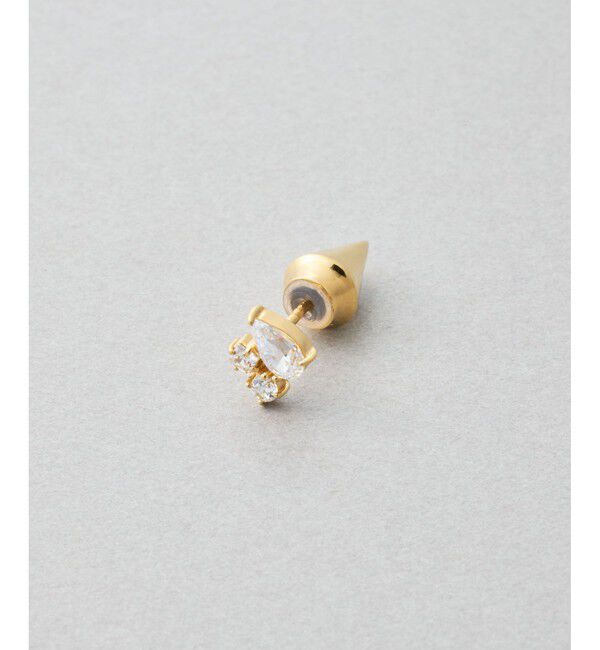 Jouete「[バックキャッチピアス] ジルコニア スタッズ」|ピアス|イエローゴールド