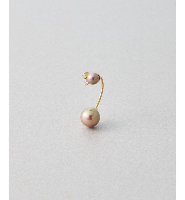 Jouete「[アークピアス] パール&times;ジルコニア」|ピアス|イエローゴールド