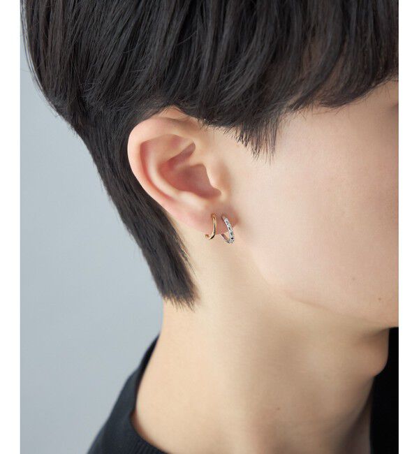 Jouete「[ダブルイヤリング] ジルコニア コンビカラー」|イヤリング|