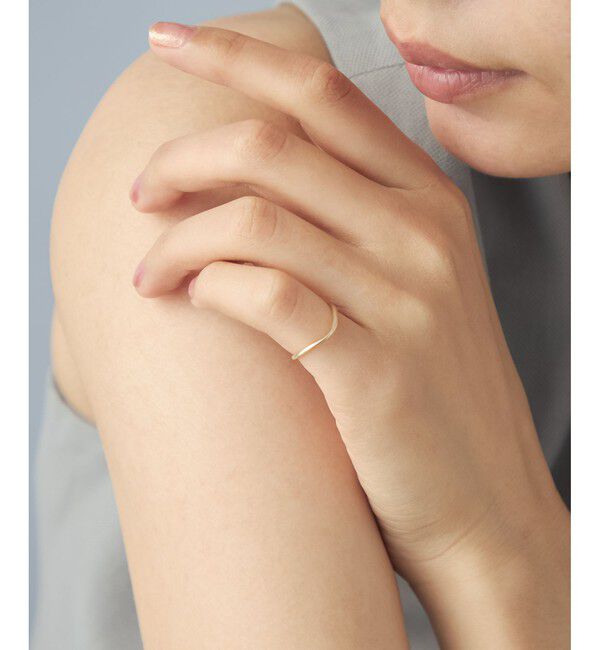 Jouete「K10YG ピンキーリング アングル」|リング|