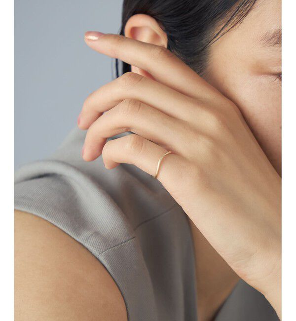 Jouete「K10YG ピンキーリング アングル」|リング|