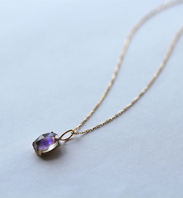  「クリスタル / 黒蝶貝 ネックレス | K10YG」|ネックレス|