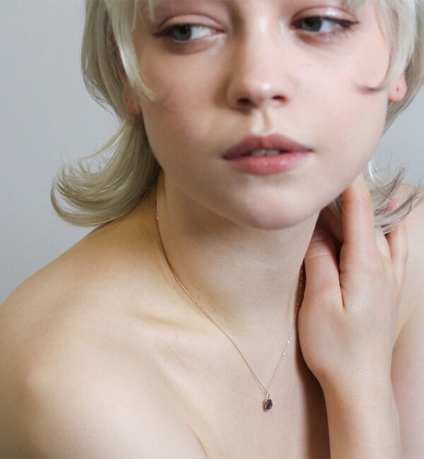  「クリスタル / 黒蝶貝 ネックレス | K10YG」|ネックレス|