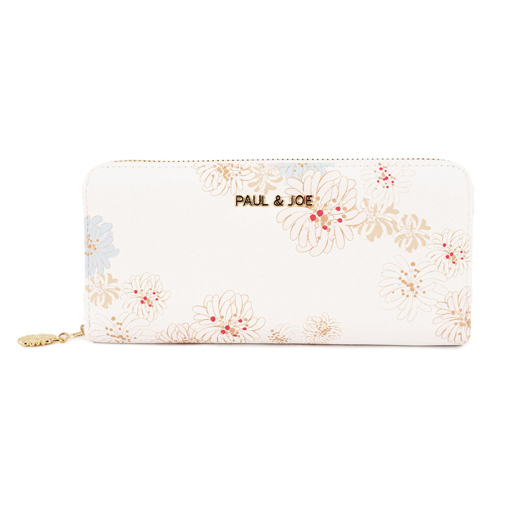 PAUL&JOE「ラウンド束入れ／クリザンテーム　ラメ　／ＰＡＵＬ　＆　ＪＯＥ」|財布|アイボリー