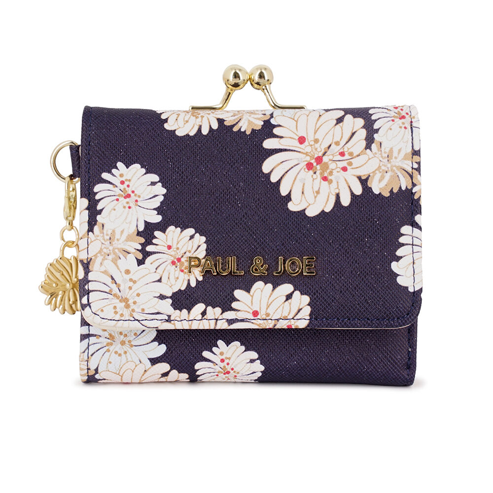 PAUL&JOE「口金ミニ財布／　クリザンテーム　ラメ　／ＰＡＵＬ　＆　ＪＯＥ」|財布|ネイビー