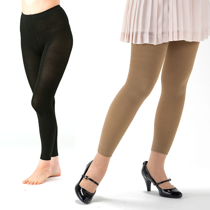 BACKYARD FAMILY「スパッツ レディース 通販 シルク 100% 内側 レギンス 10分丈 薄型 タイツ あったか」|レギンス・スパッツ|