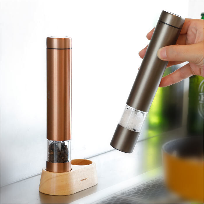 BACKYARD FAMILY「ソルト アンド ペッパー ミル 電動 通販 ソルト＆ペッパー 電動ミル 電動式 調味料 押すだけ」|食器・キッチングッズ|