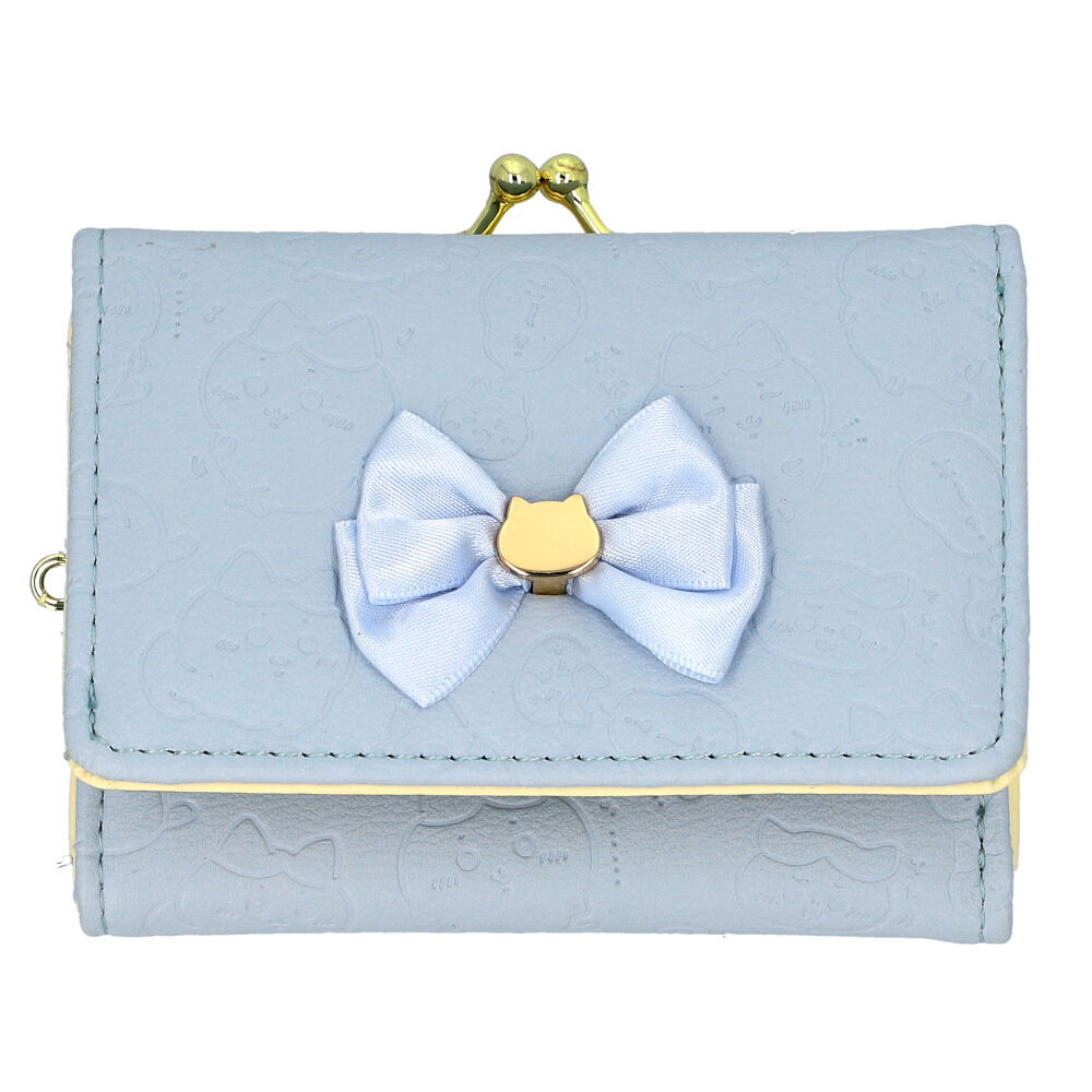 BACKYARD FAMILY「財布 ちいかわ 通販 口金財布 ミニ口金財布 三つ折り財布 サテンリボン付き がま口財布 さいふ」|財布|ブルー1