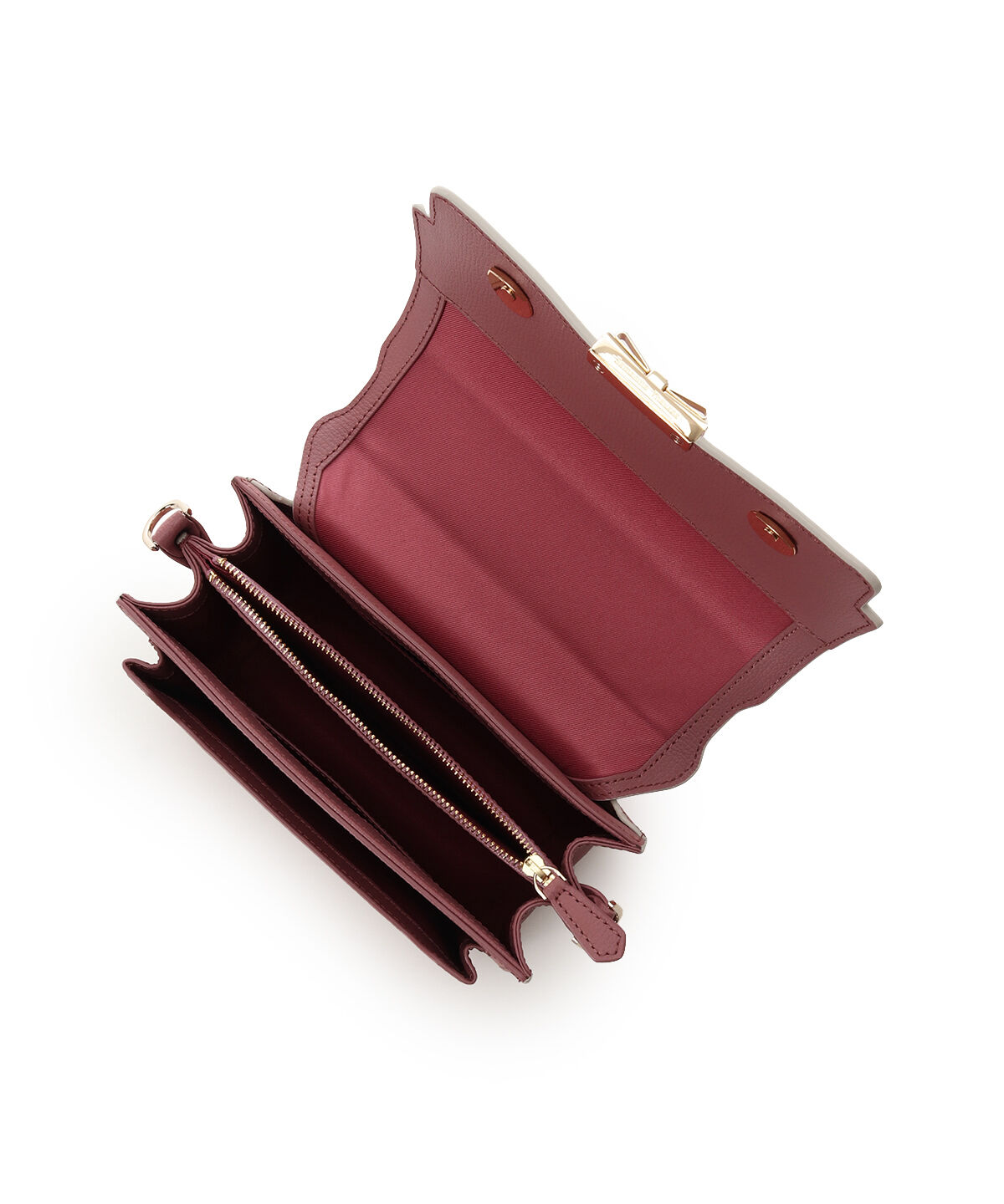 Samantha Thavasa「リボンモチーフ金具スプリットレザーワンハンドルバッグ」|ハンドバッグ|