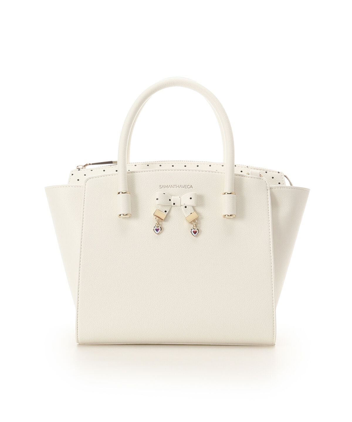 Samantha Vega「ハートドットハンドバッグ」|ハンドバッグ|ホワイト