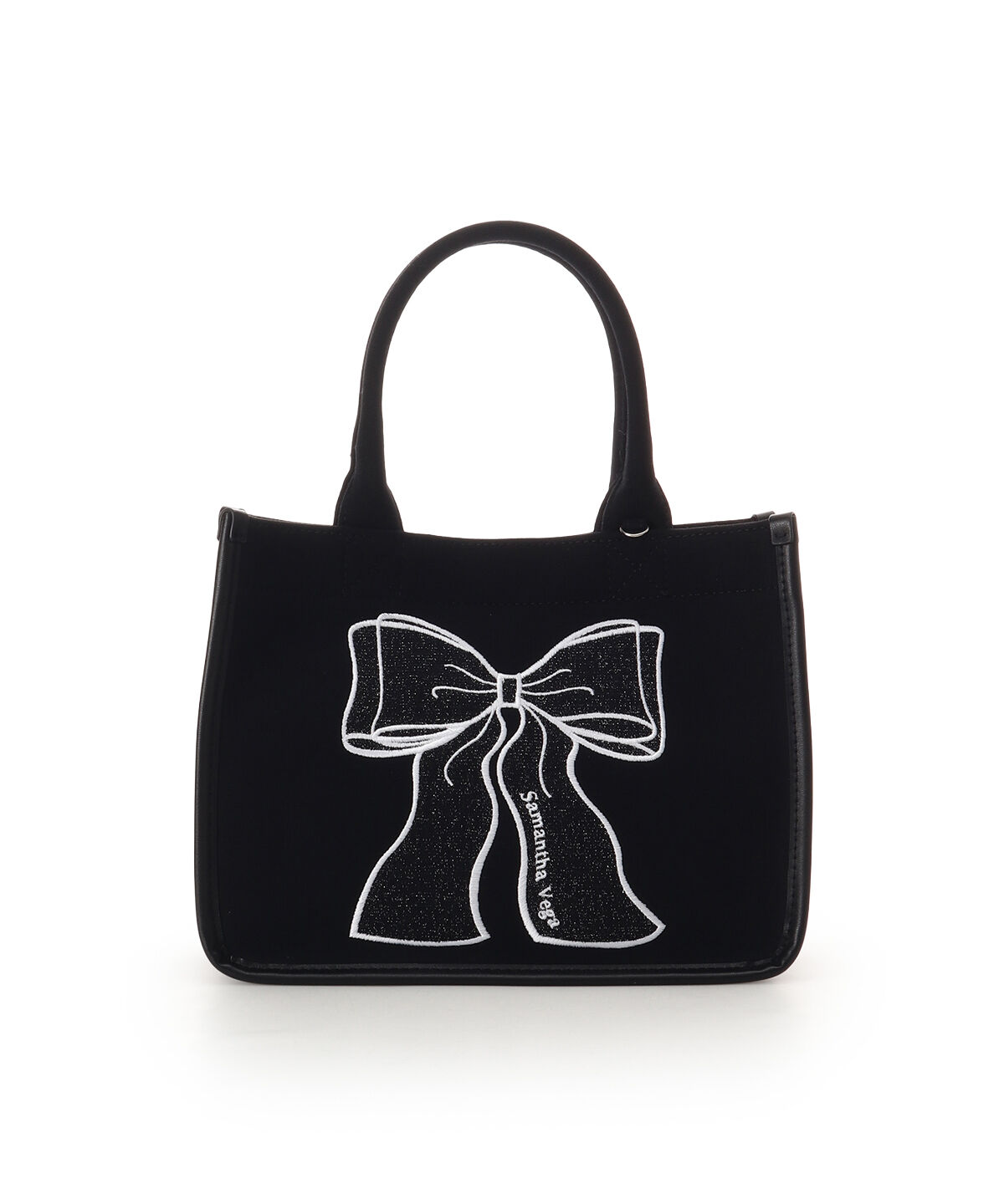 Samantha Vega「リボン刺繍ハンドバッグ」|ハンドバッグ|ブラック