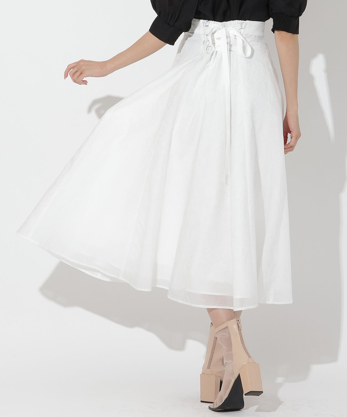 アンドクチュール「シアージャガードフレアスカート」|フレア|