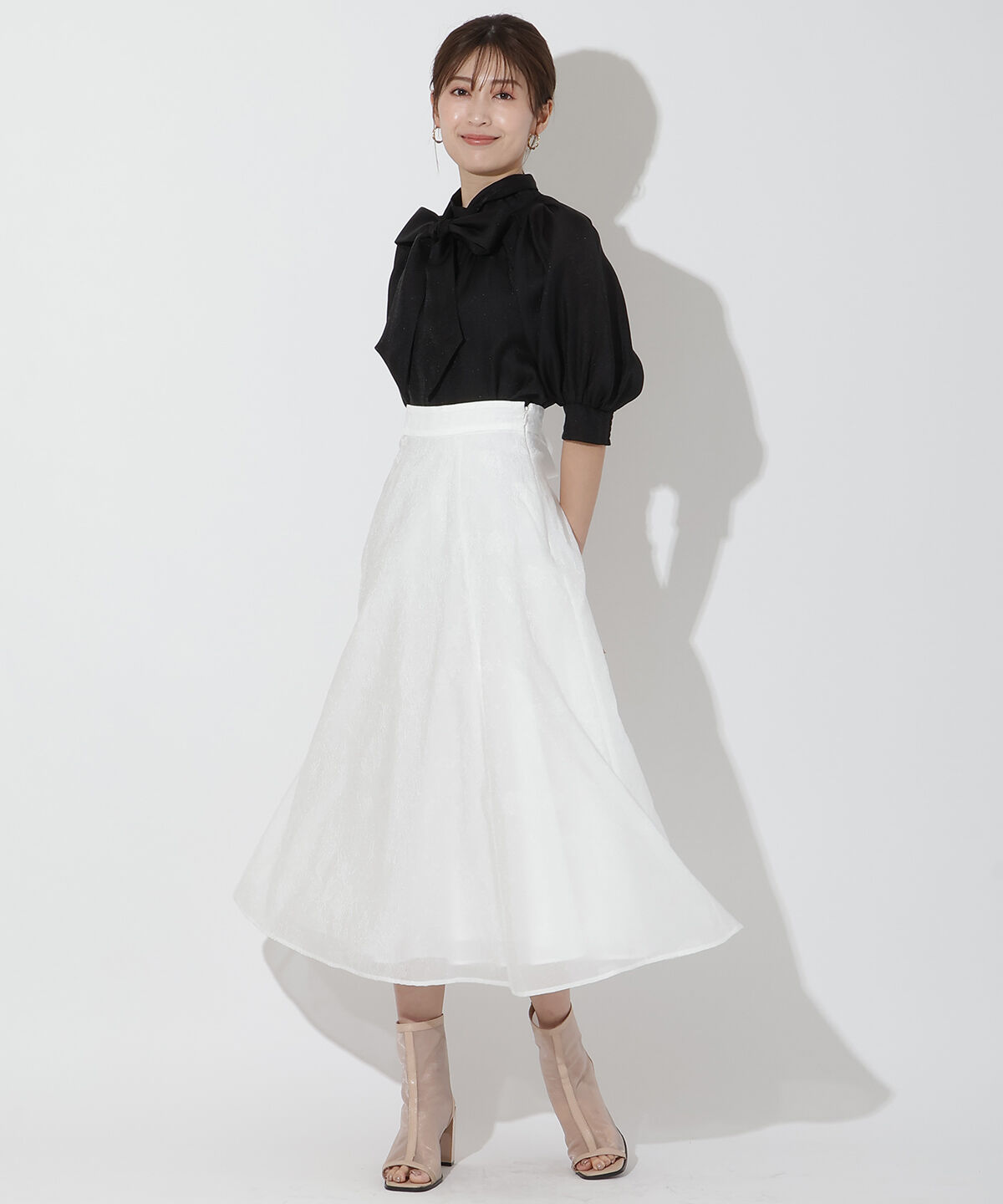 アンドクチュール「シアージャガードフレアスカート」|フレア|