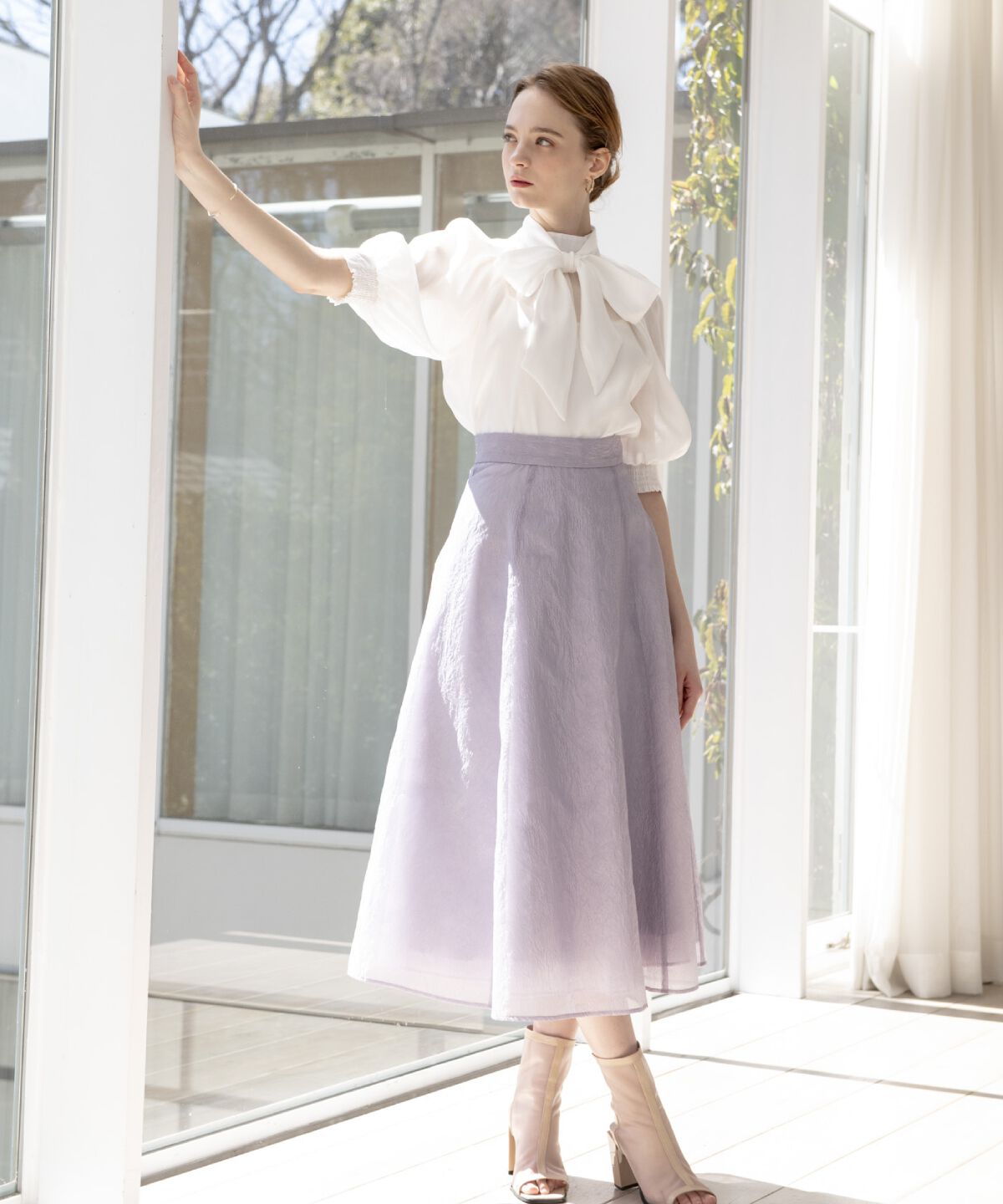 アンドクチュール「シアージャガードフレアスカート」|フレア|