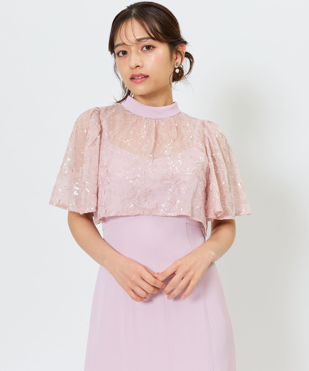 アンドクチュール「スパンコールケープマーメイドドレス」|ドレス|