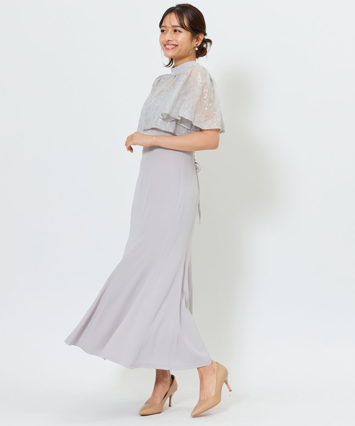 アンドクチュール「スパンコールケープマーメイドドレス」|ドレス|