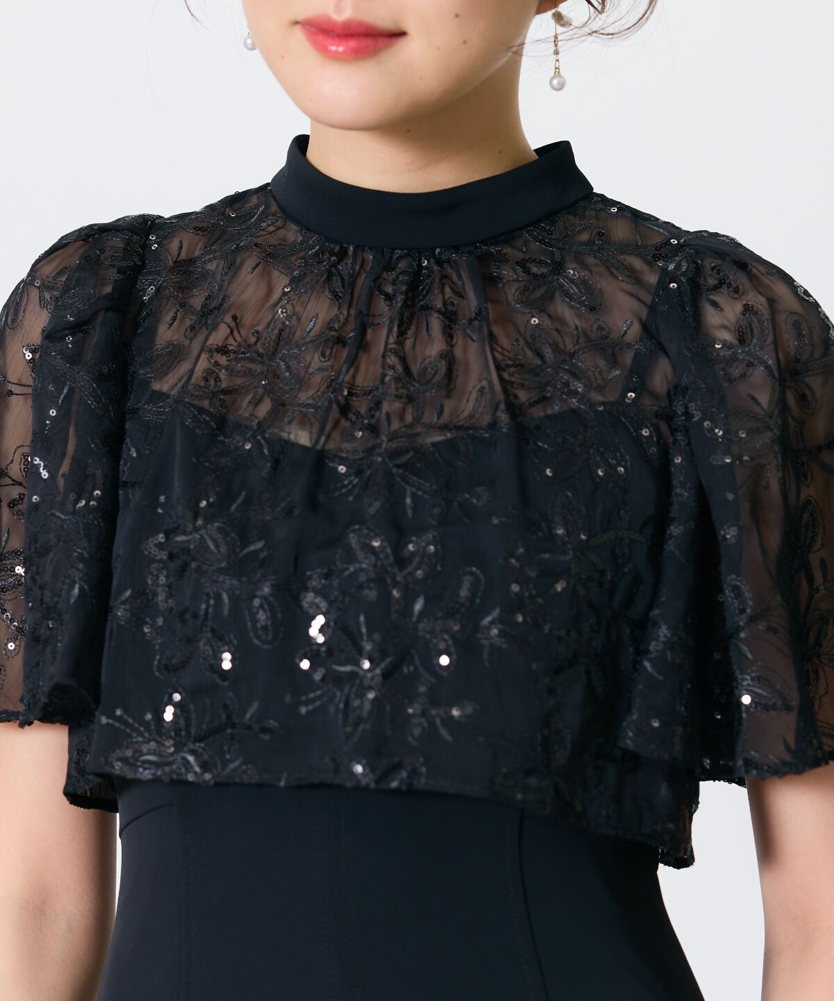 アンドクチュール「スパンコールケープマーメイドドレス」|ドレス|