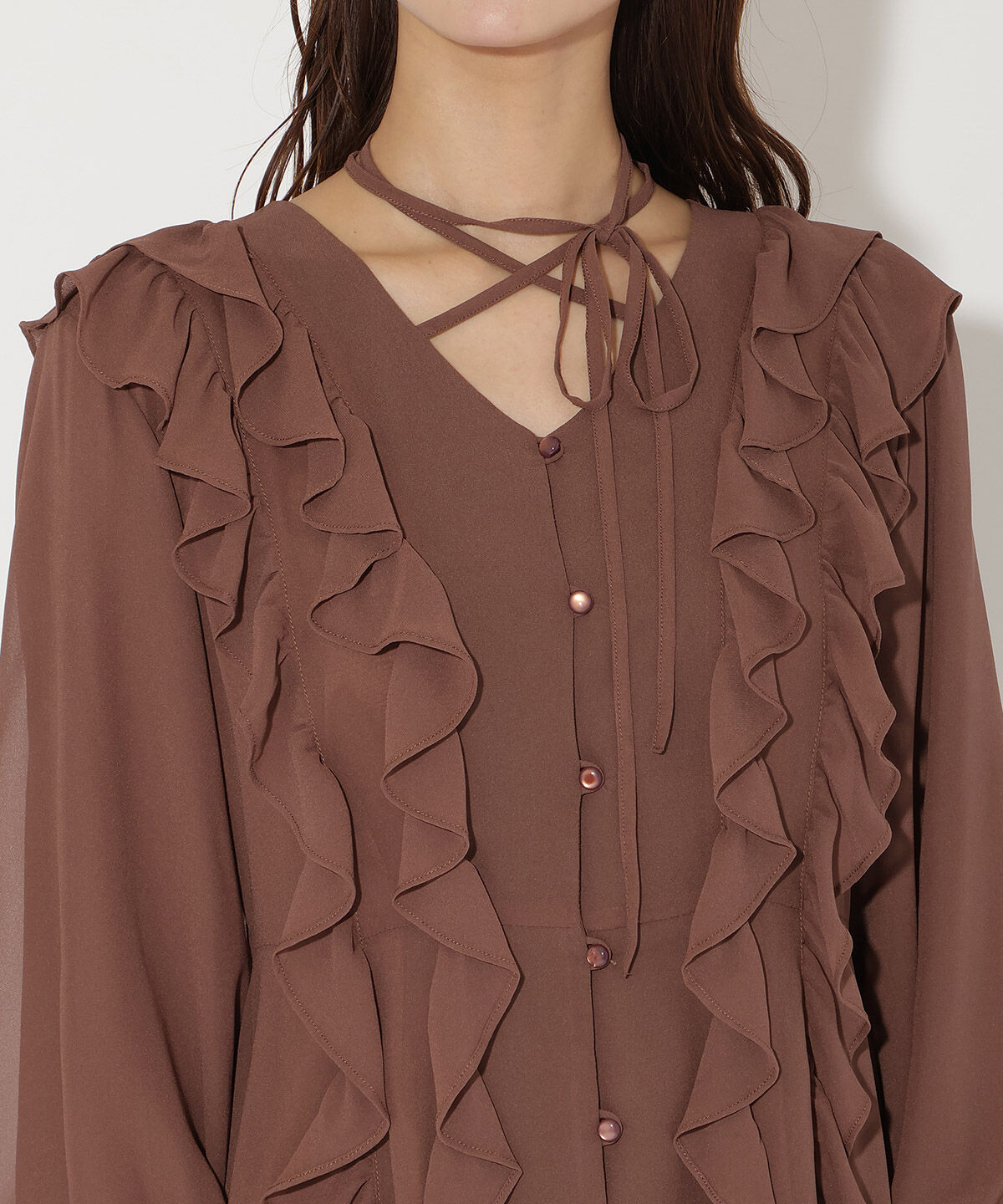 アンドクチュール「ラッフルフリルチョーカーミニワンピース」|ワンピース|