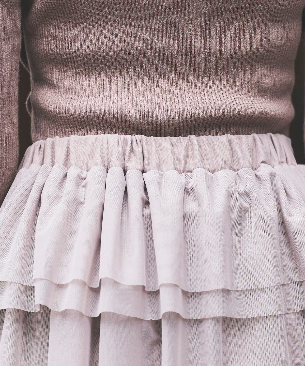 アンドクチュール「チュールティアードスカート」|フレア|