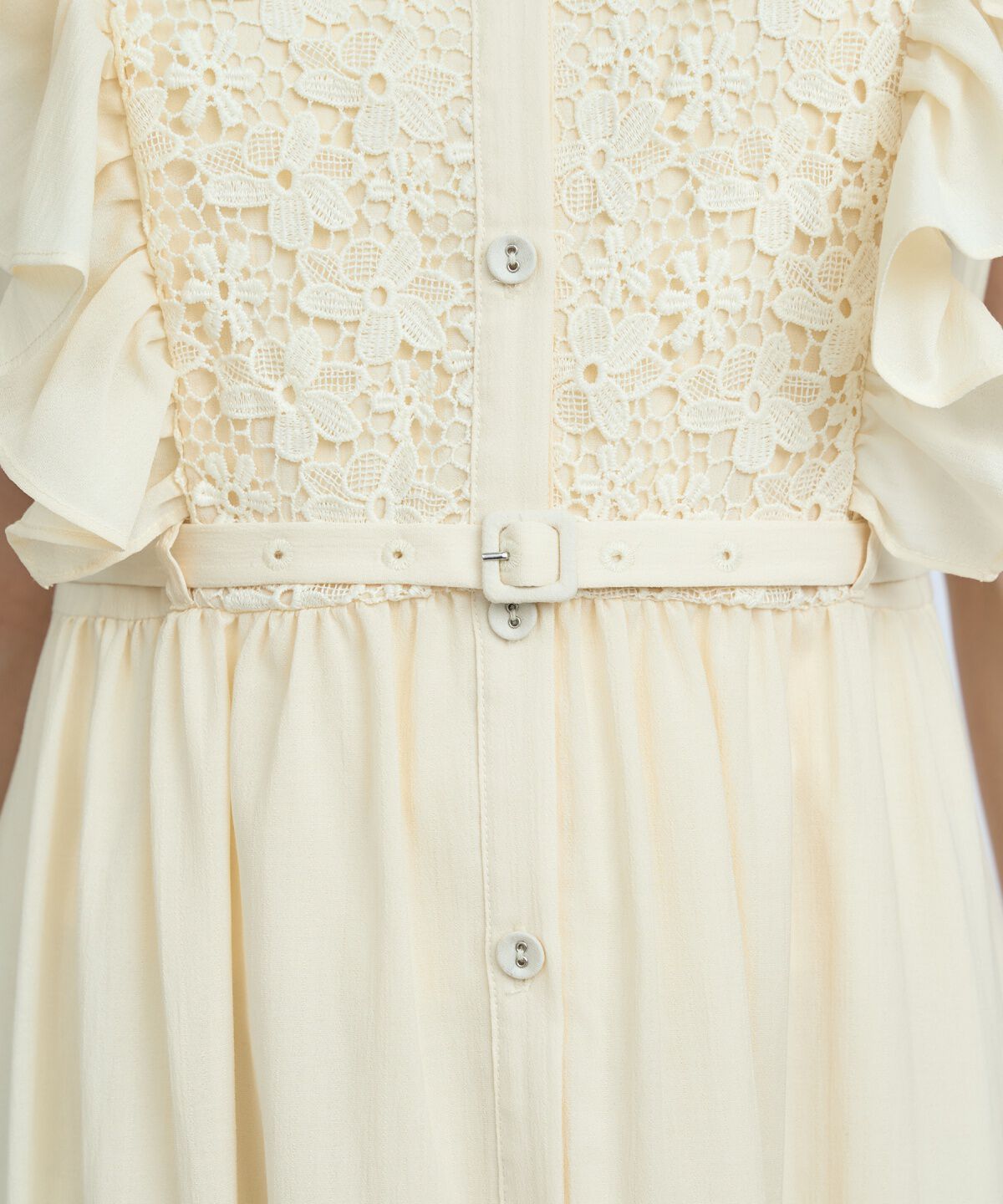 アンドクチュール「レースフリルシャツワンピース」|ワンピース|