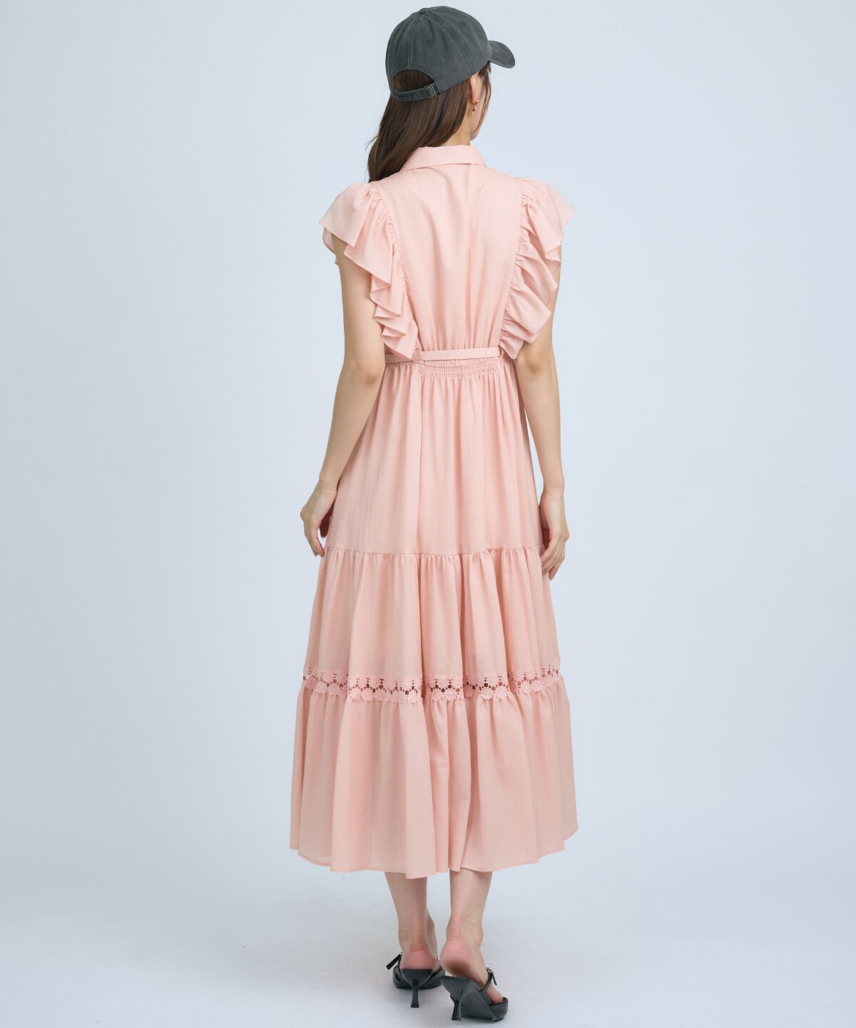 アンドクチュール「レースフリルシャツワンピース」|ワンピース|