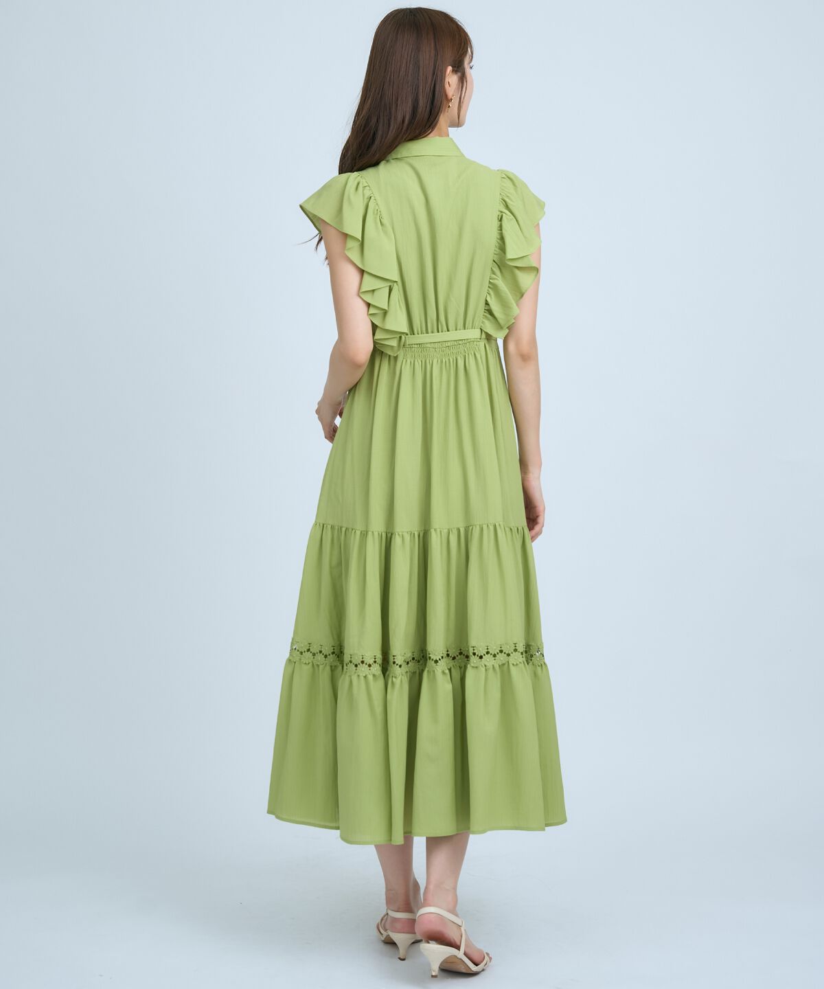 アンドクチュール「レースフリルシャツワンピース」|ワンピース|