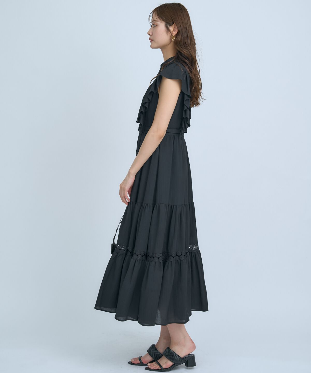 アンドクチュール「レースフリルシャツワンピース」|ワンピース|