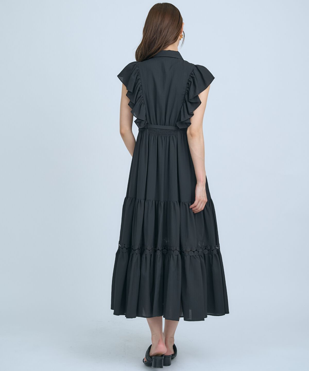 アンドクチュール「レースフリルシャツワンピース」|ワンピース|