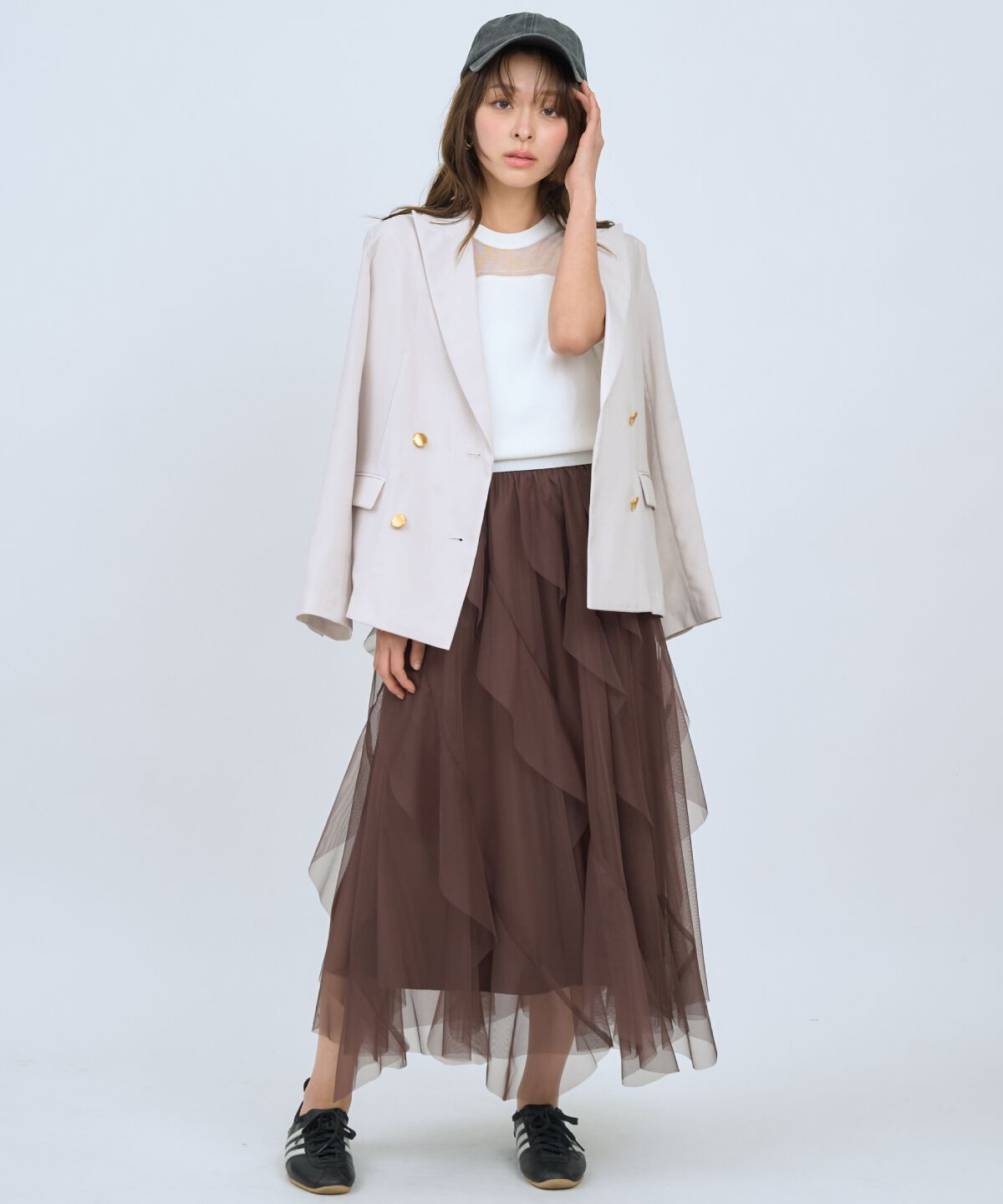 アンドクチュール「シアーニットクルーネックプルオーバー」|ニット・セーター|