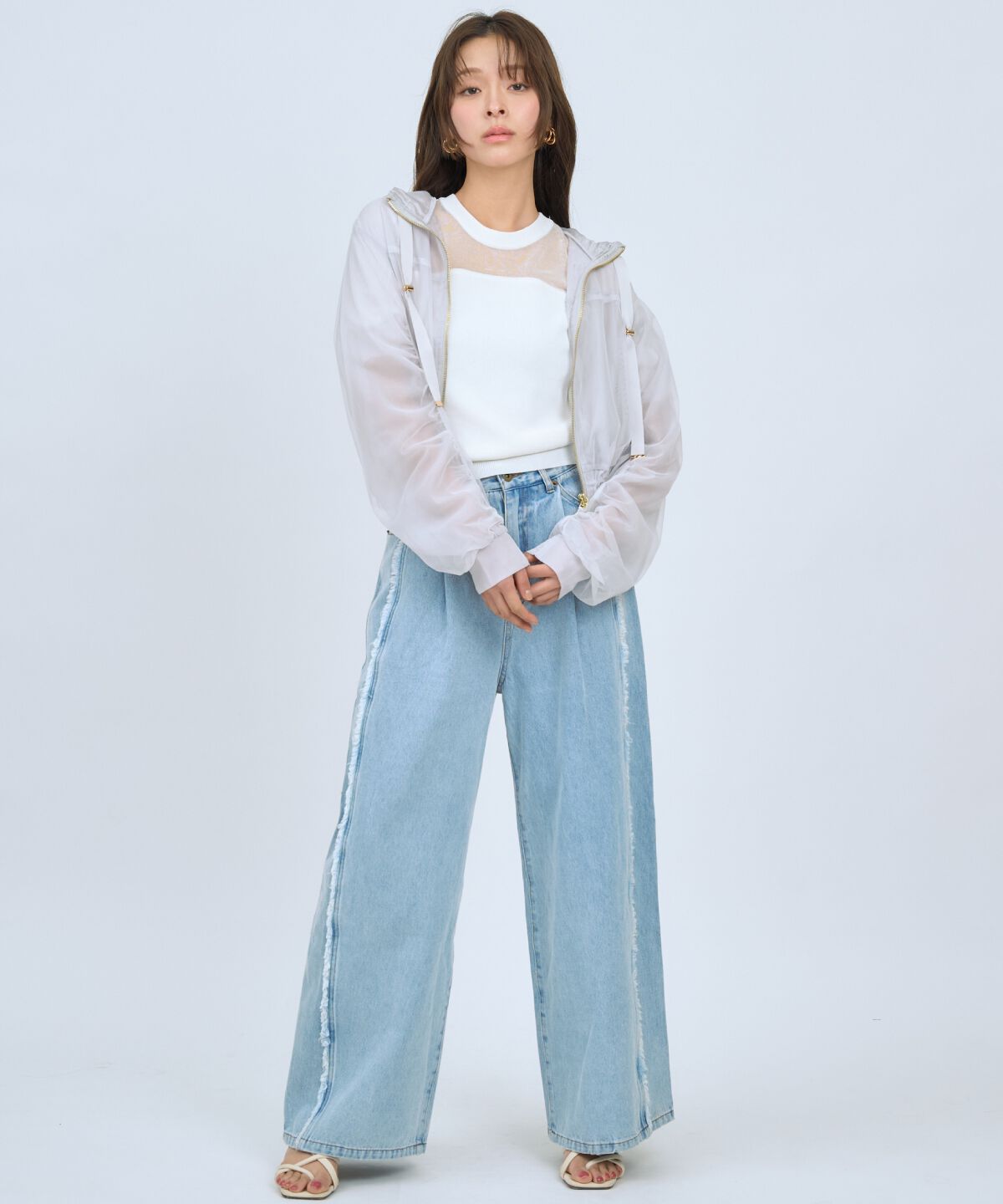 アンドクチュール「シアーニットクルーネックプルオーバー」|ニット・セーター|