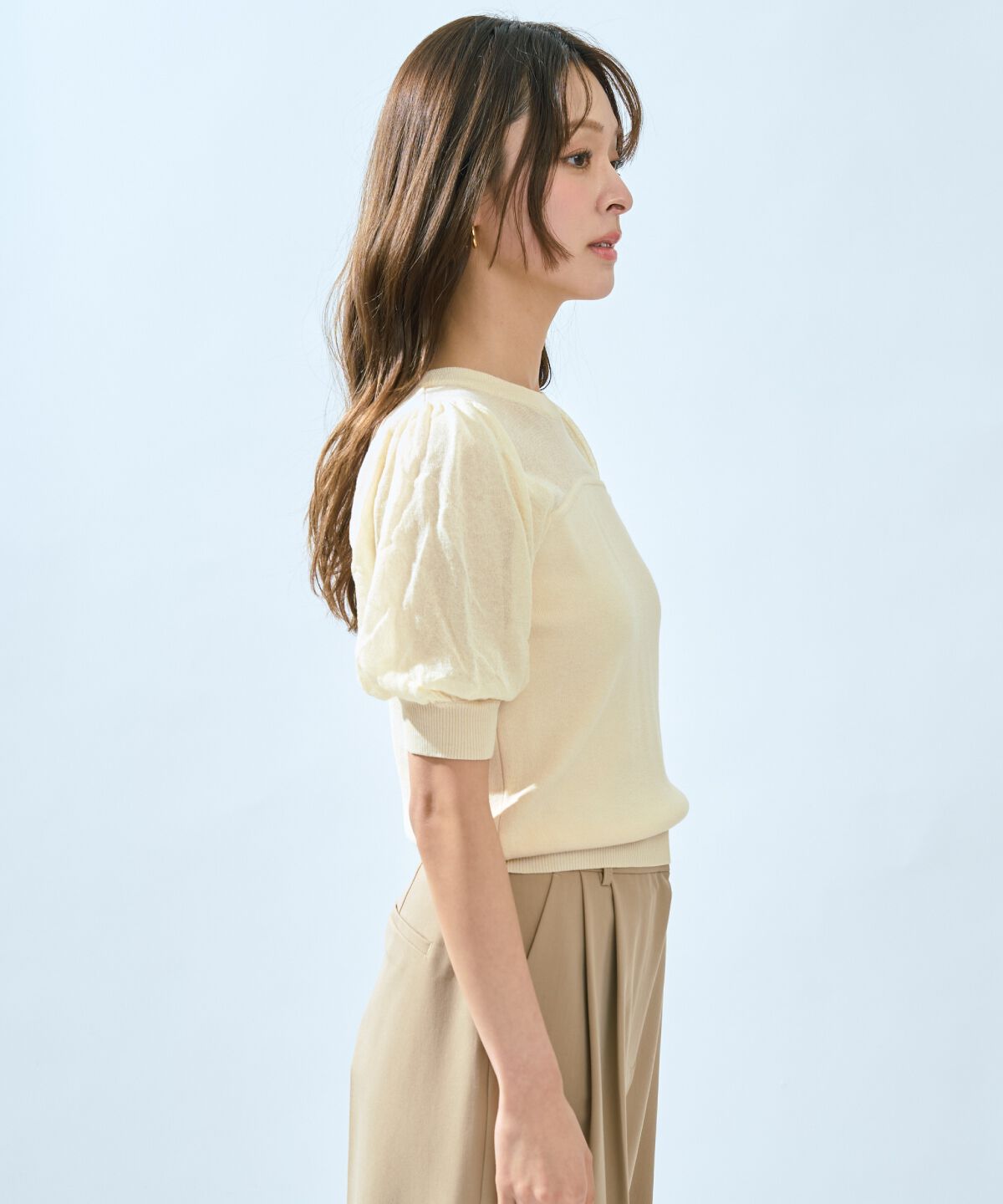 アンドクチュール「シアーニットクルーネックプルオーバー」|ニット・セーター|