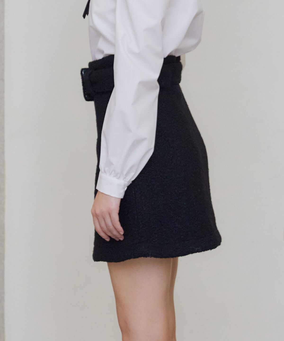 REDYAZEL「ベルティッドブークレミニスカート」|台形|