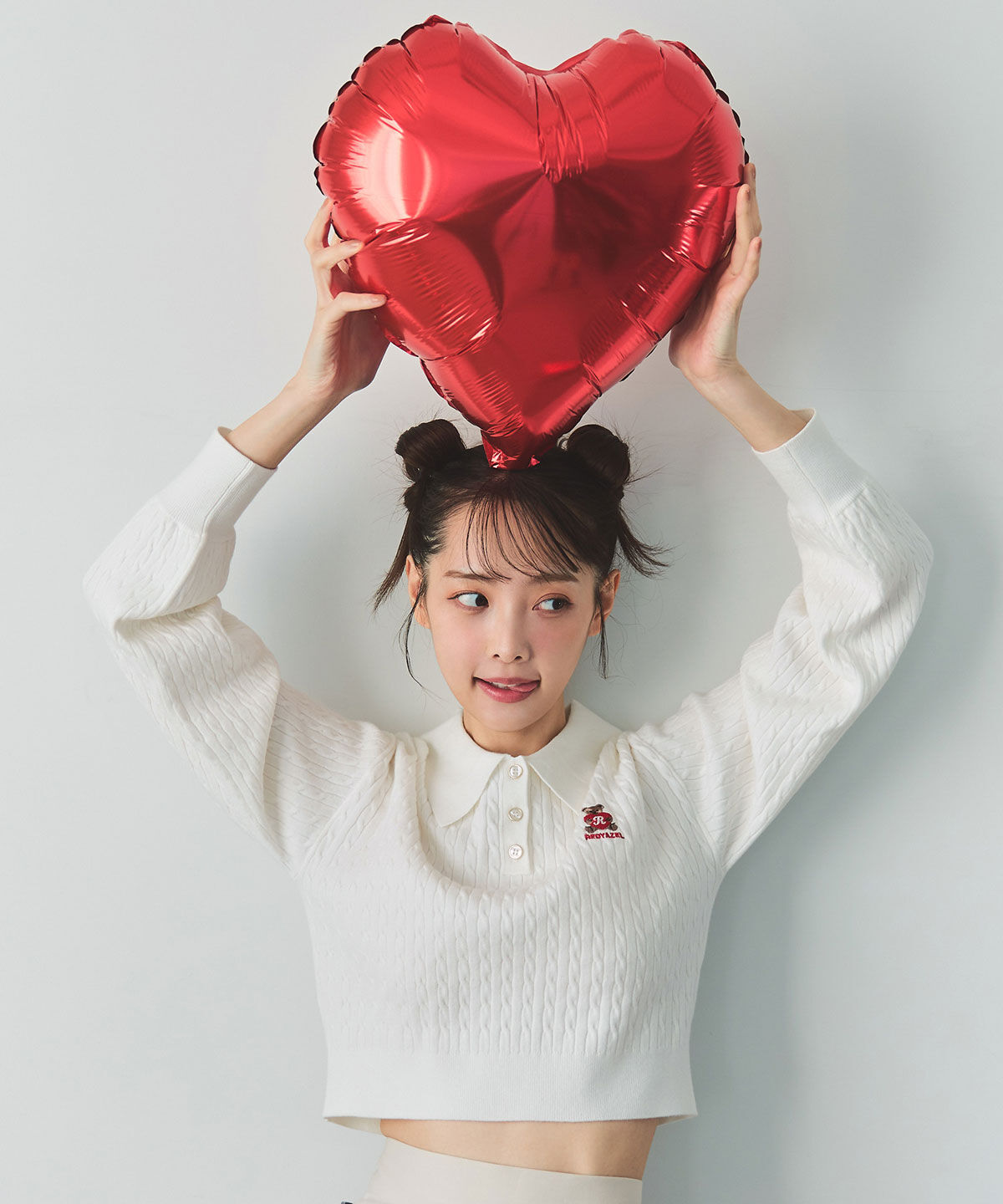 REDYAZEL「Azelyハートミニケーブルポロニット」|ニット・セーター|オフ