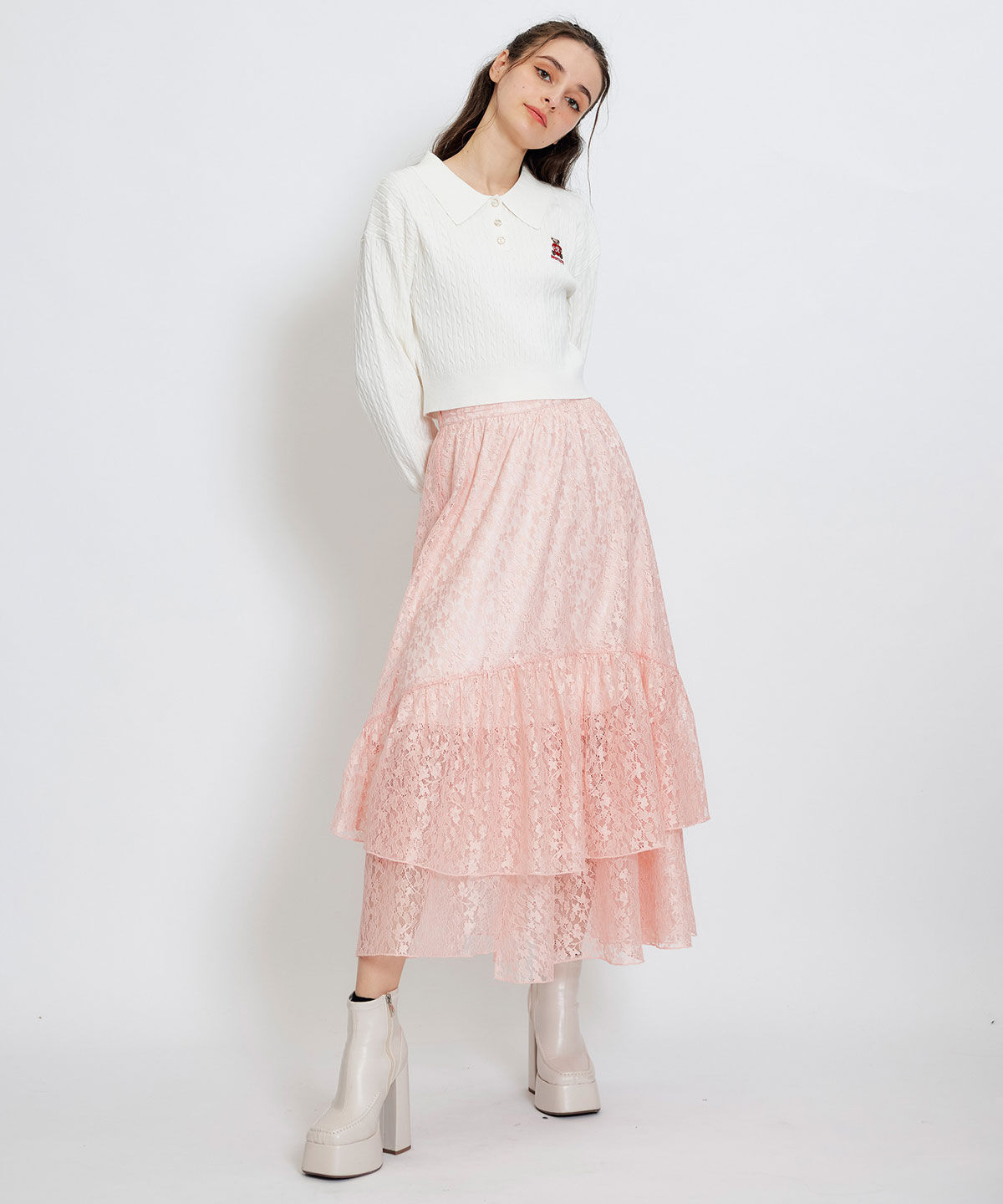 REDYAZEL「Azelyハートミニケーブルポロニット」|ニット・セーター|