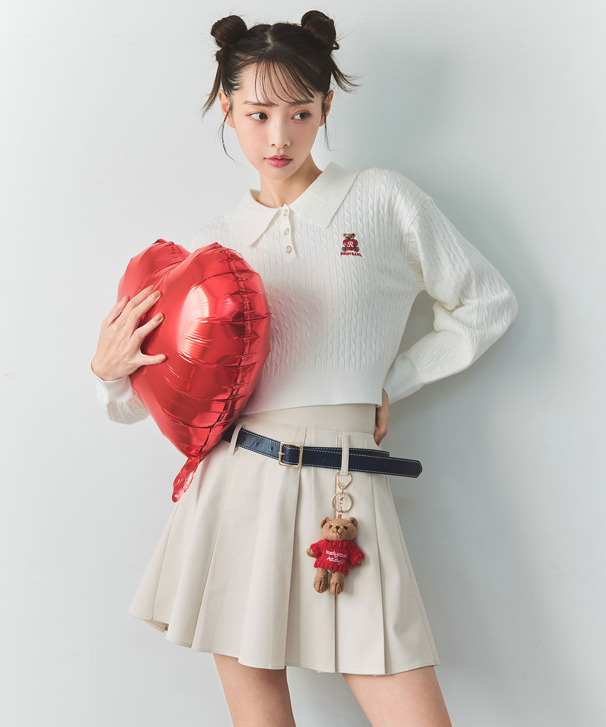 REDYAZEL「Azelyハートミニケーブルポロニット」|ニット・セーター|