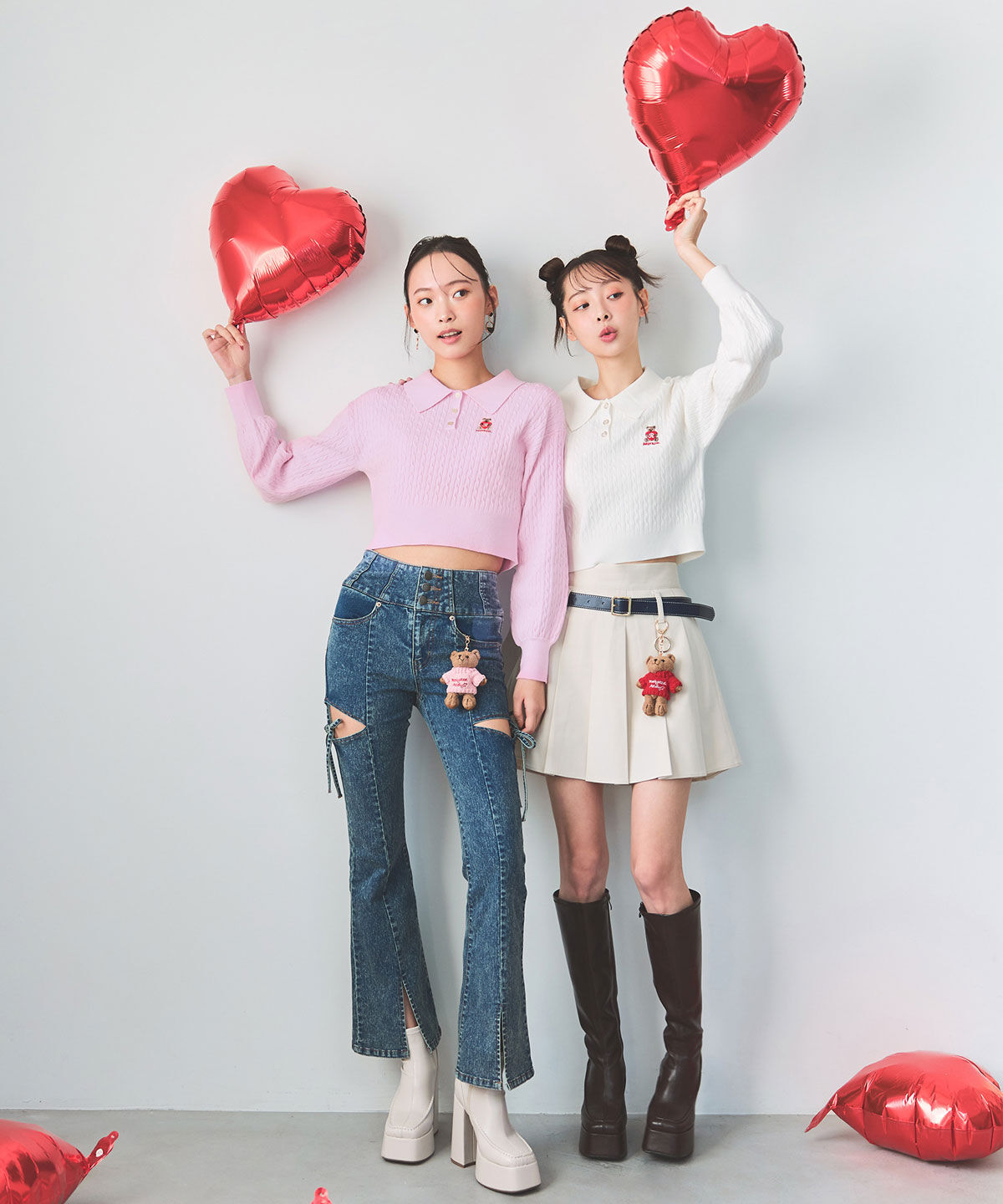 REDYAZEL「Azelyハートミニケーブルポロニット」|ニット・セーター|