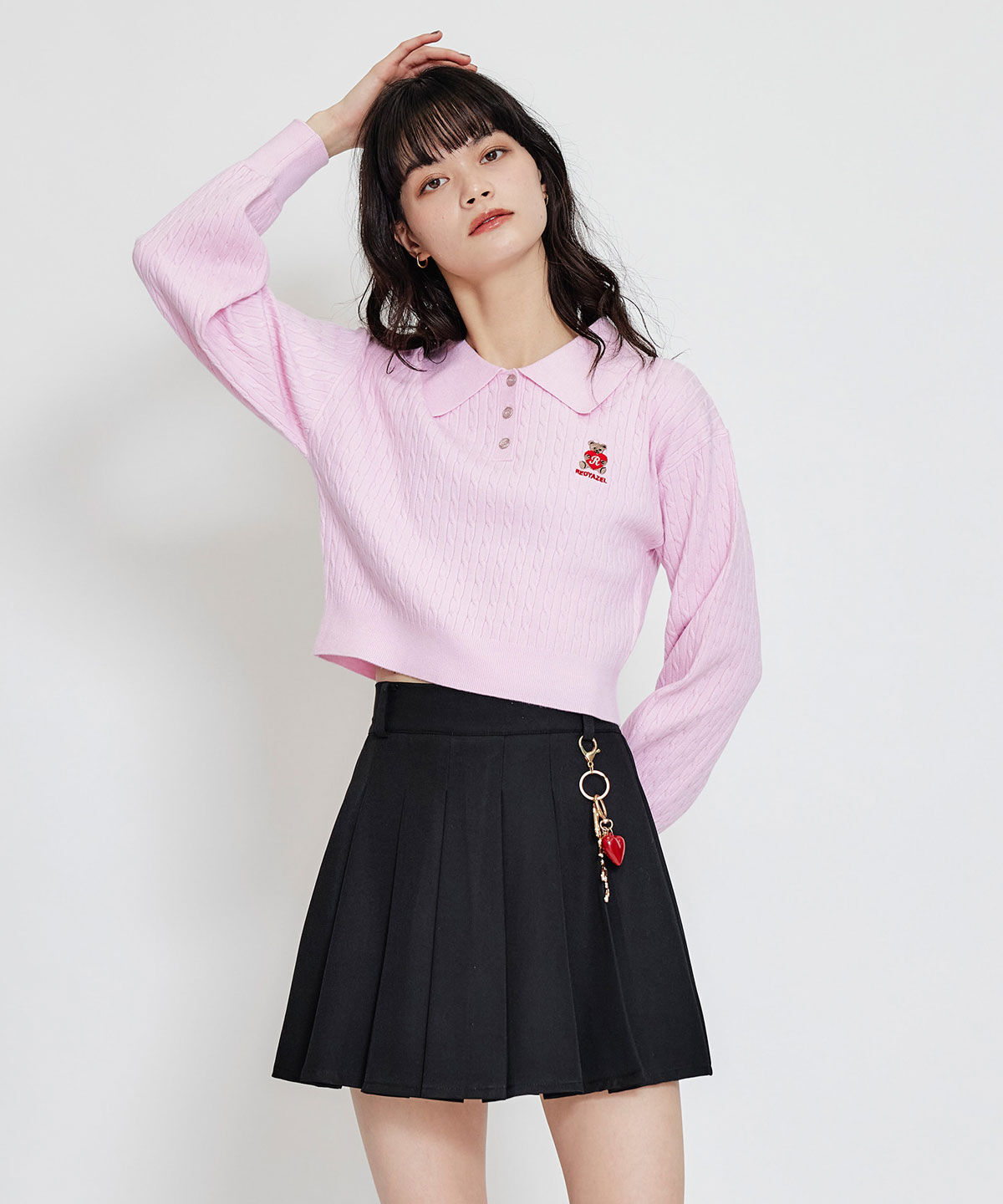 REDYAZEL「Azelyハートミニケーブルポロニット」|ニット・セーター|