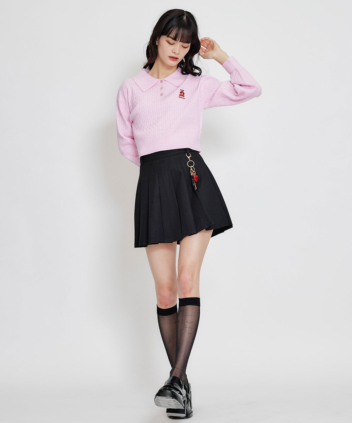 REDYAZEL「Azelyハートミニケーブルポロニット」|ニット・セーター|