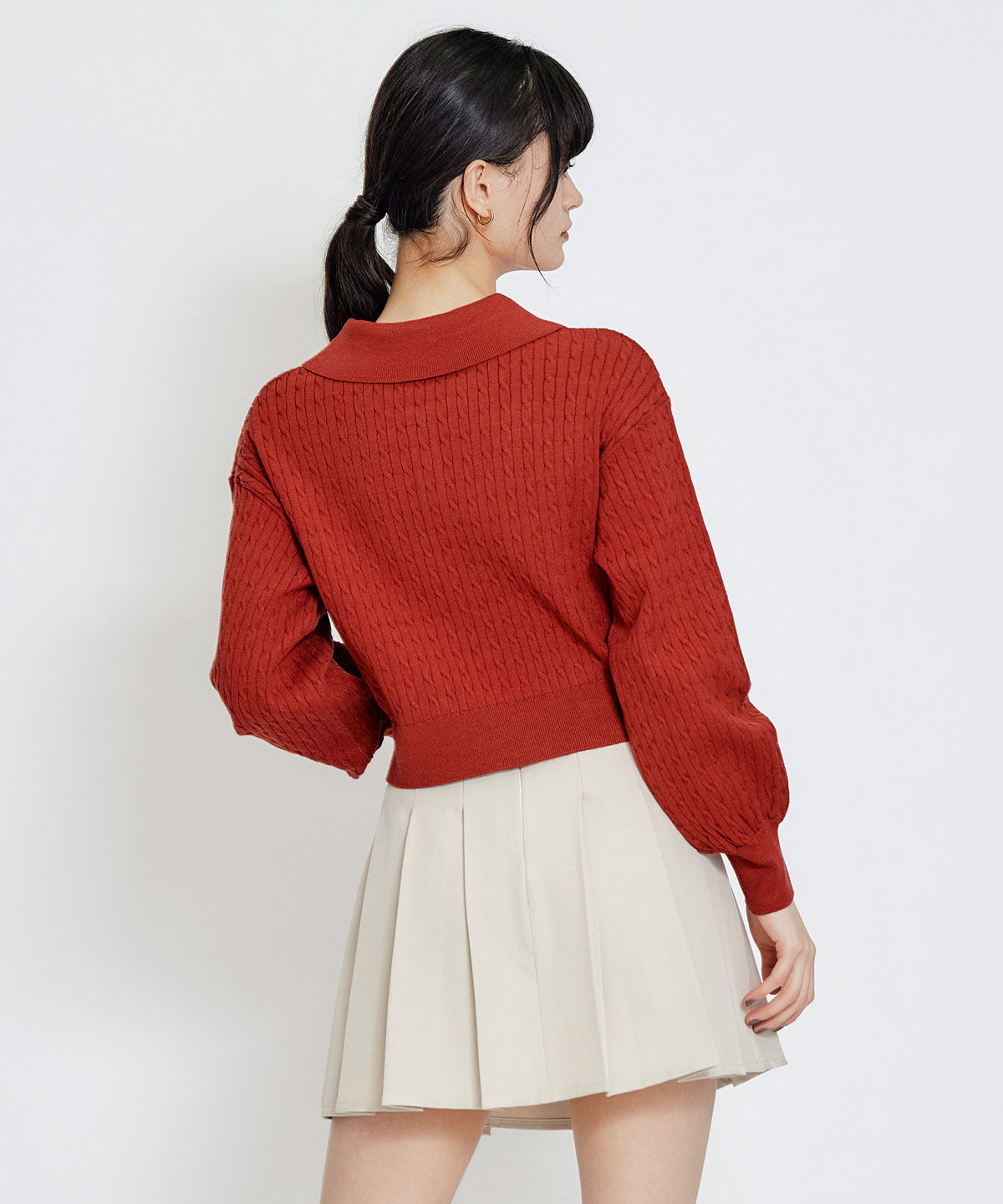 REDYAZEL「Azelyハートミニケーブルポロニット」|ニット・セーター|