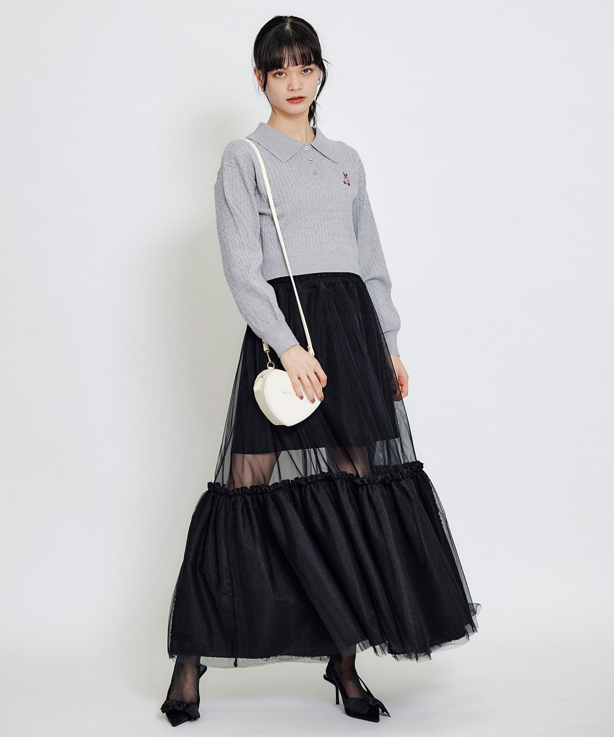 REDYAZEL「Azelyハートミニケーブルポロニット」|ニット・セーター|